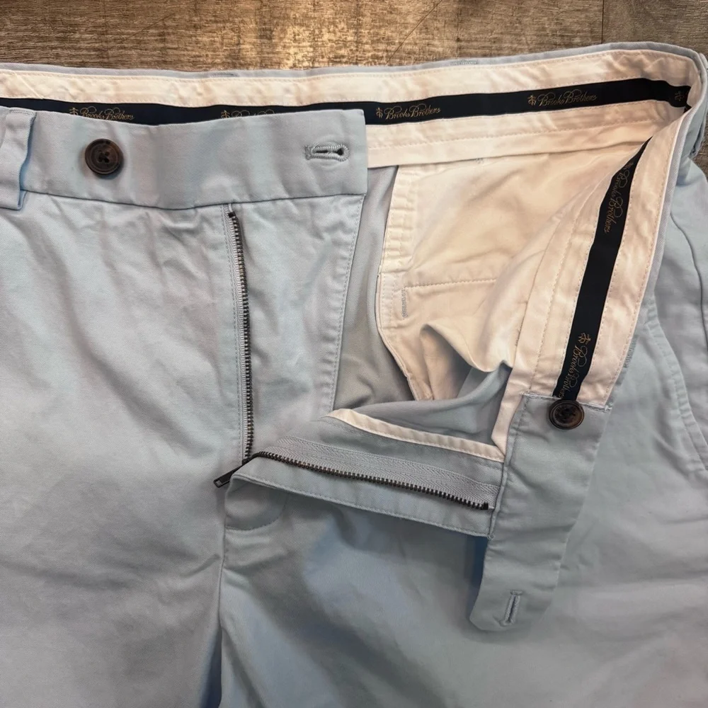 Brooks Brothers Bermuda Shorts Chino Flat Front Baby Blue Mens Sz. 38